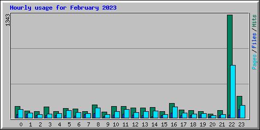 Hourly usage for February 2023