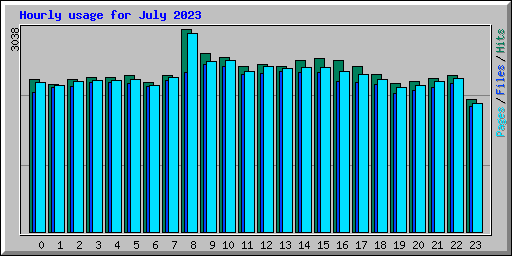 Hourly usage for July 2023