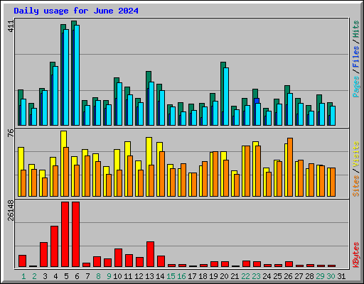 Daily usage for June 2024