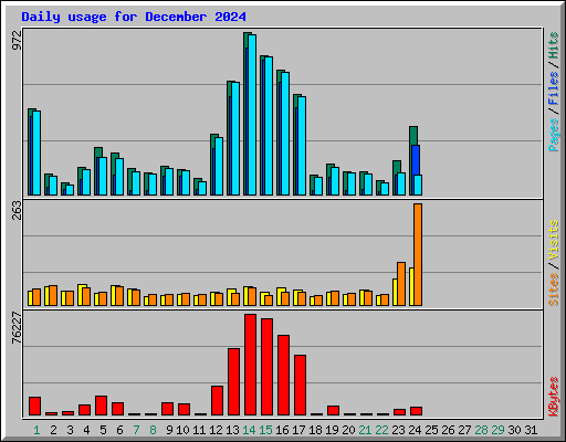 Daily usage for December 2024