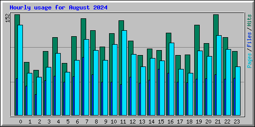 Hourly usage for August 2024